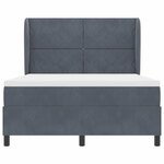 vidaXL Lit à ressorts avec matelas Gris foncé 140 x 190 cm Velours
