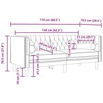 vidaXL Canapé Chesterfield avec traversins 2 places jaune velours