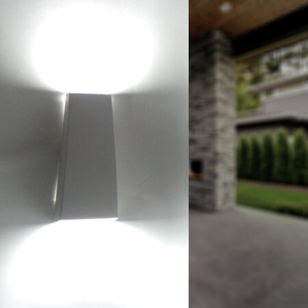 Applique murale led double faisceaux 7w ip44 blanc - blanc chaud 2300k - 3500k - silamp