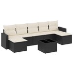 vidaXL Salon de jardin 8 Pièces avec coussins noir résine tressée
