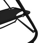 vidaXL Chaise longue à bascule Noir Acier et textilène