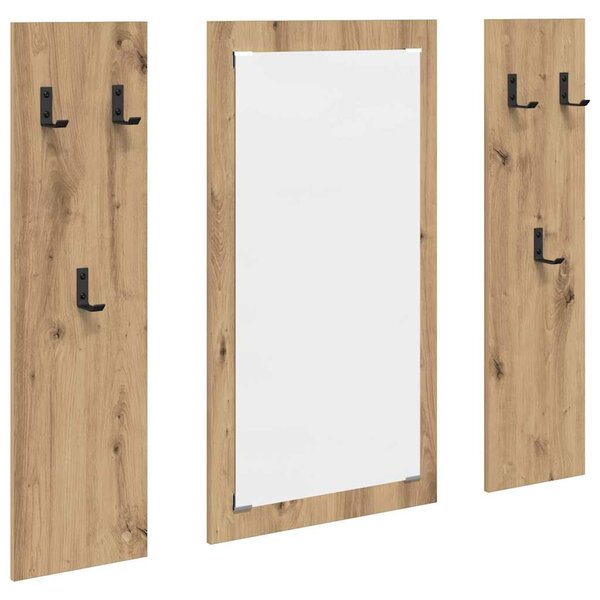 vidaXL Porte-manteau mural chêne artisanal 96 x 1 5 x 90 cm