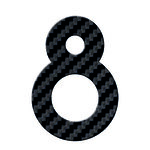 Numéro 8-Numéro adhésif pour boîtes aux lettres - Vinyle épais texturé, hauteur 50 mm - Carbone