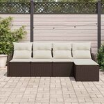 vidaXL Ensemble de canapé de jardin 5 Pièces Marron Poly rotin