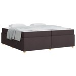 vidaXL Cadre de lit avec matelas Marron foncé 200 x 200 cm tissu