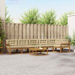 vidaXL Ensemble de canapés d'extérieur 7 Pièces Naturel et Beige