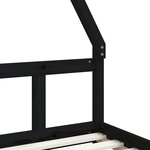 vidaXL Cadre de lit pour enfants noir 90x190 cm bois de pin massif