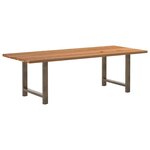 vidaXL Table à manger marron clair bois de chêne massif rectangulaire
