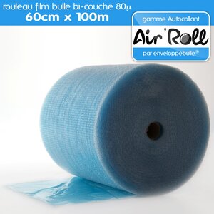 1 rouleau de film bulle d'air largeur 60cm x longueur 100m  - gamme air'roll autocollant