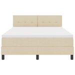 vidaXL Lit à ressorts avec matelas avec LED Crème 140 x 200 cm tissu