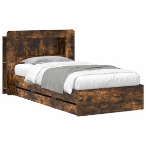vidaXL Cadre de lit avec rangement Chêne fumé 80 x 200 cm