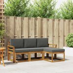 vidaXL Ensemble de canapés d'extérieur 4 Pièces Naturel et Anthracite