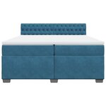 vidaXL Sommier à lattes de lit et matelas Bleu 200x200 cm velours