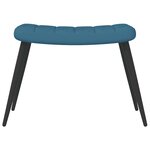 vidaXL Chaise de relaxation avec tabouret Bleu Velours