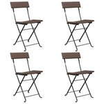 vidaXL Chaises de bistrot pliantes lot de 4 Résine tressée et acier