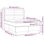 vidaXL Sommier à lattes de lit matelas LED Noir 140x190cm Similicuir
