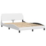 vidaXL Lit avec matelas blanc 140x190 cm similicuir