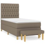 vidaXL Sommier à lattes de lit avec matelas Taupe 90x190 cm Tissu