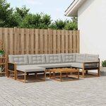 vidaXL Ensemble de canapés d'extérieur 7 Pièces Naturel et gris clair