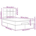 vidaXL Cadre de lit ottoman avec matelas gris foncé 120x190 cm velours