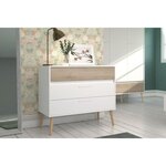 Commode Aalborg 3 tiroirs - Blanc - Style scandinave 90 8 x 40 x 77 5