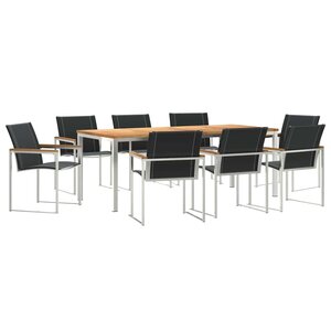 vidaXL Ensemble de salle à manger pour jardin 9 Pièces