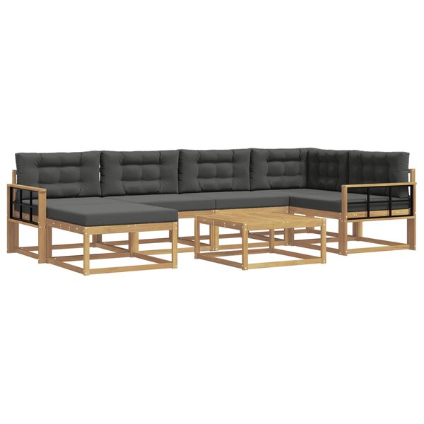 vidaXL Ensemble de canapés d'extérieur 7 pc Blanc et anthracite