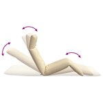 vidaXL Chaise longue pliante beige 175x54x8 5 cm tissu oxford