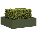 vidaXL Jardinière vert olive 100x100x30 cm acier