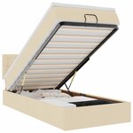 vidaXL Lit ottoman avec matelas crème 100x200 cm tissu
