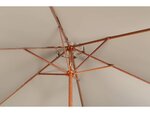 Parasol jardin droit Alu finition bois "Luz" - Rond - Ø 3m - Taupe