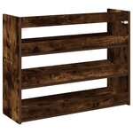 vidaXL Étagère à chaussures chêne fumé 80x25x62 cm bois d'ingénierie