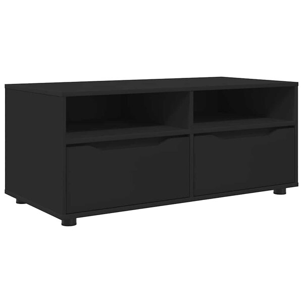 vidaXL Meuble TV avec tiroir Noir 100 x 48 x 43 cm Bois d'ingénierie