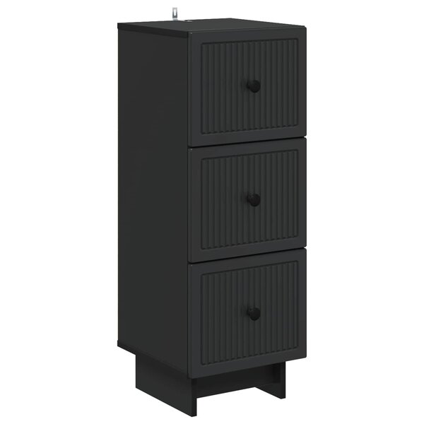 vidaXL Armoire à tiroirs Noir 33 x 34 5 x 90 cm Bois d'ingénierie