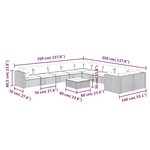 Vidaxl salon de jardin 11 pièces avec coussins résine tressée gris