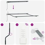 Auvent Rétractable Automatique vidaXL avec LED Vert et Blanc 300x250 cm