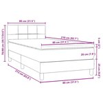 vidaXL Sommier à lattes de lit et matelas et LED gris clair 80x210 cm velours