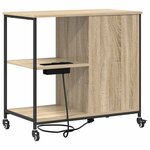 vidaXL Cabinet de Bureau avec roue Chêne sonoma 76 x 41 x 72 cm