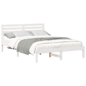 vidaXL Cadre de lit avec tête de lit Blanc 140 x 220 cm Pin massif