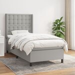 vidaXL Sommier à lattes de lit avec matelas Gris clair 100x200cm Tissu