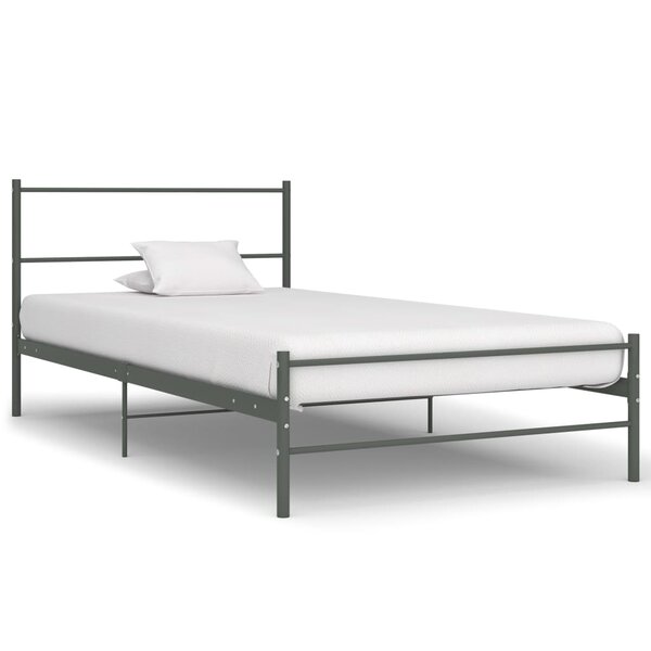 vidaXL Cadre de lit Gris Métal 100 x 200 cm