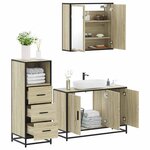 vidaXL Ensemble de meubles de salle de bain 3 Pièces chêne sonoma
