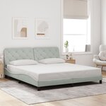 vidaXL Cadre de lit avec LED sans matelas gris clair 180x200cm velours