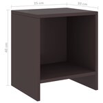 vidaXL Tables de chevet 2 Pièces Marron foncé 35x30x40 cm Bois de pin