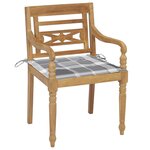 vidaXL Chaises Batavia avec coussins 4 Pièces Bois de teck solide