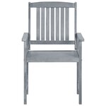 vidaXL Chaises de jardin avec coussins 4 Pièces Gris Bois d'acacia massif