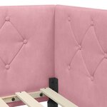 vidaXL Cadre de lit d'angle avec tête de lit Rose 90 x 190 cm Velours