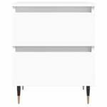 vidaXL Table de chevet Blanc 40x35x50 cm Bois d’ingénierie