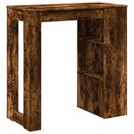 vidaXL Table de bar avec étagères chêne fumé bois d'ingénierie