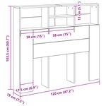 vidaXL Cabinet de tête en chêne noir   120x19x103 5 cm  bois d'ingénierie